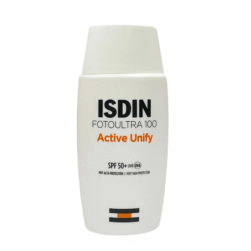 ضدآفتاب بدون رنگ ایزدین SPF50 مدل FOTOULTRA 100 ACTIVE UNIFY ‌، حجم 50 میلی‌‌لیتر(اسپانیا)