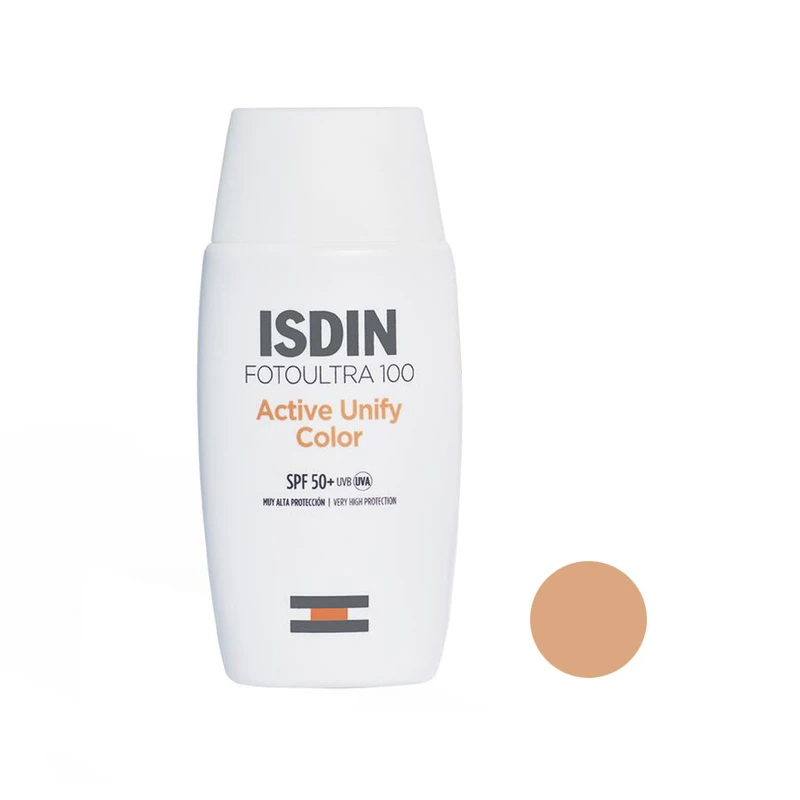 ضد آفتاب رنگی ایزدین مدل Active Unify با SPF 50+ (ضد لک و روشن کننده - ۵۰ میل)